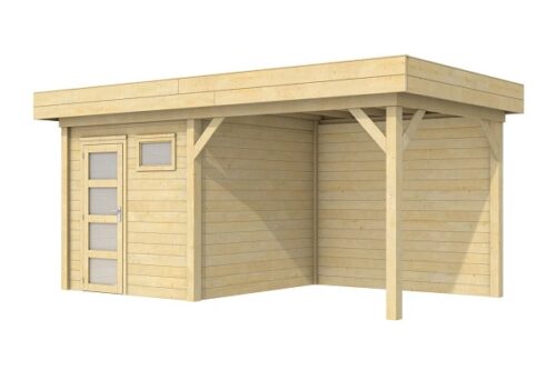 Blokhut Kuifmees 250x250 cm + luifel 300 cm