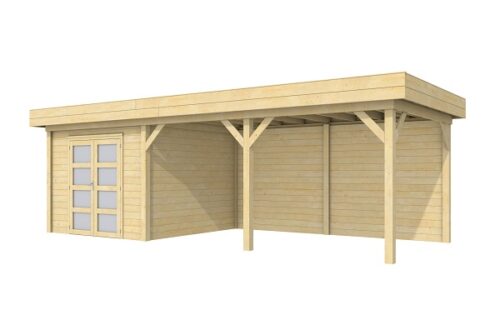 Blokhut Bosuil 300x300 cm + luifel 500 cm