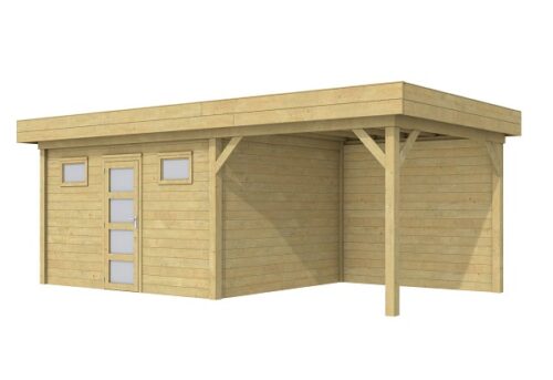 Blokhut Kievit 400x300 cm + luifel 300 cm - geïmpregneerd