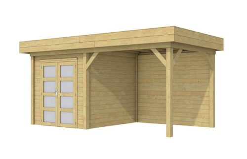 Blokhut Kolibri 250x250 cm + luifel 300 cm - Geïmpregneerd