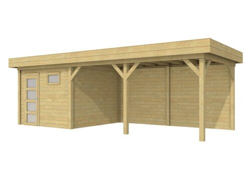 Blokhut Tapuit 300x300 cm + luifel 500 cm - Geïmpregneerd