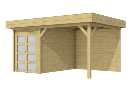 Blokhut Zwaluw 200x300 cm + luifel 300 cm - Geïmpregneerd