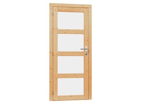 Woodvision Glasdeur 4-ruits 90x201 cm - Groen geïmpregneerd Linksdraaiend