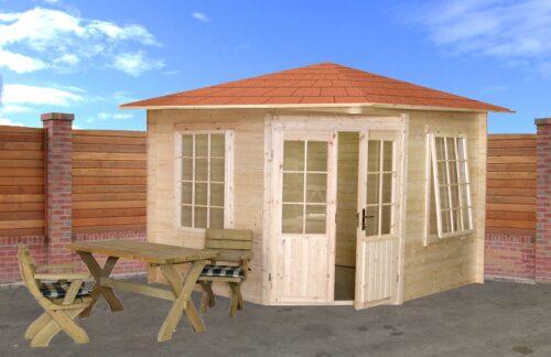 Blokhut 3055G 300x300 cm - geïmpregneerd