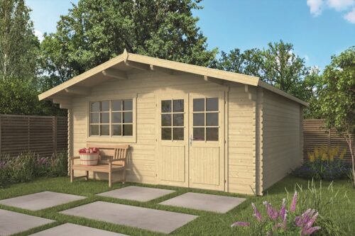 Blokhut Hendrick 500x500 + luifel 70cm - geïmpregneerd