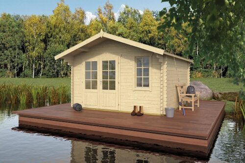 Tuindeco Blokhut Ulrik 380x380 cm + luifel 70 cm - geïmpregneerd