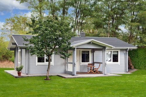 Blokhut Finn 1040x740 cm + luifel 238 cm - geïmpregneerd