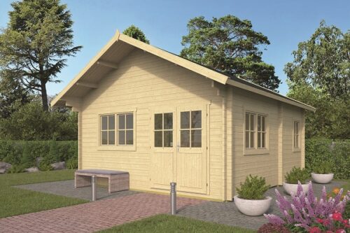 Blokhut Llanes 490x530 met luifel 70 cm