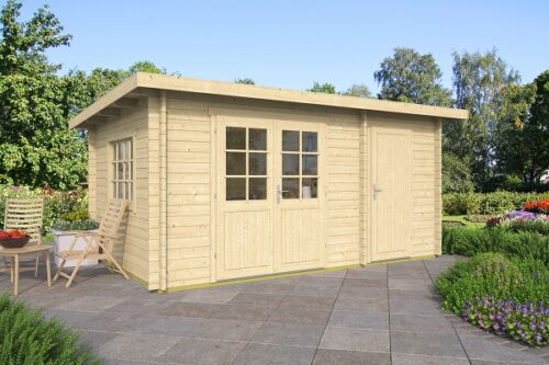 Blokhut Ellie 450x300 cm + luifel 30 cm