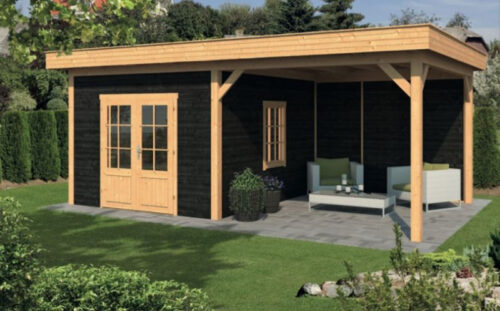 Lariks/Douglas Overkapping Oslo XL type 4 zwart 678x430cm