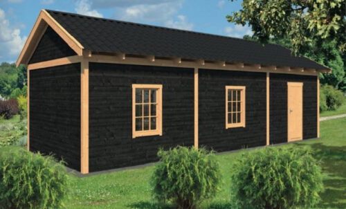 Lariks/Douglas Overkapping Hamar L type 8 zwart 690x395 cm