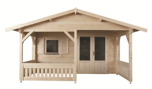 Blokhut 440x340 cm + luifel 200 cm - dubbelglas