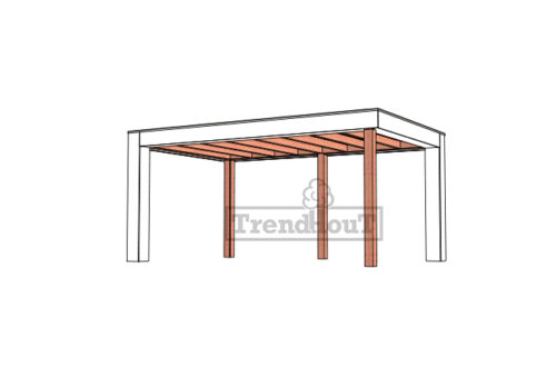 Buitenverblijf Verona 520x335 cm - Plat dak model links