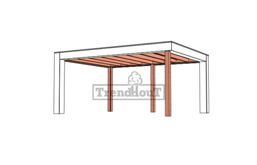 Buitenverblijf Verona 520x400 cm - Plat dak model links