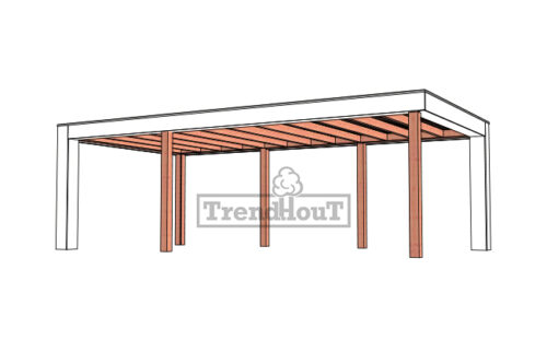 Buitenverblijf Verona 755x400 cm - Plat dak model links