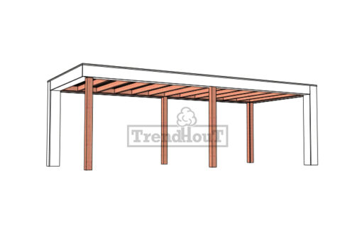 Buitenverblijf Verona 750x335 cm - Plat dak model rechts