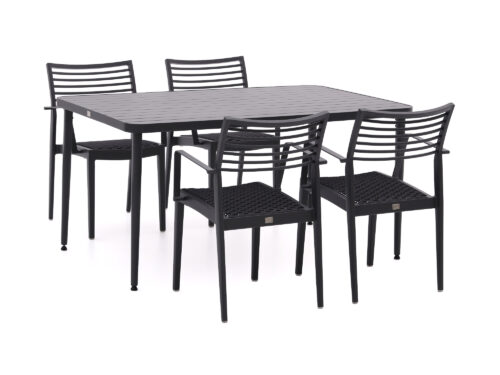 Apple Bee Fiji 150cm dining tuinset 5-delig stapelbaar - Laagste prijsgarantie!