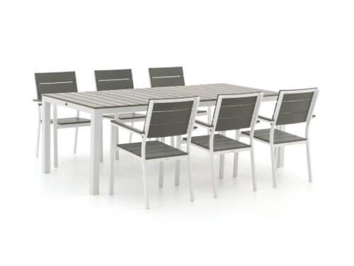 Bellagio Bravo/Fidenza 220cm dining tuinset 7-delig stapelbaar - Laagste prijsgarantie!