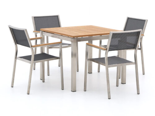 Bernstein Freiburg 90cm dining tuinset 5-delig stapelbaar - Laagste prijsgarantie!