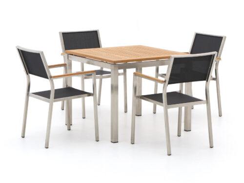 Bernstein Freiburg 90cm dining tuinset 5-delig stapelbaar - Laagste prijsgarantie!