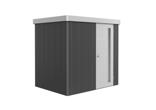 Metalen berging Neo 1B 236x180 cm met enkele deur - Donkergrijs/ zilver