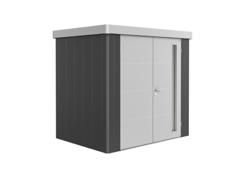 Metalen berging Neo 1B 236x180 cm met dubbele deur - Donkergrijs/ Zilver