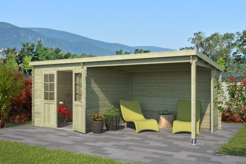 Blokhut Sunniva Groen geïmpregneerd 590x295 cm