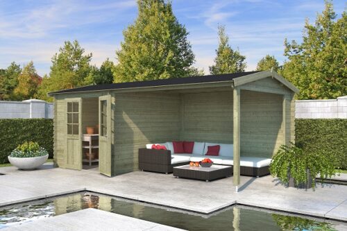 Blokhut Karyna Groen geïmpregneerd 590x295 cm