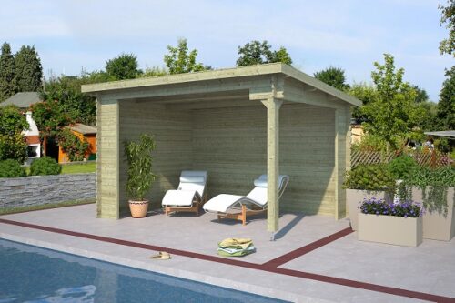 Blokhut Lara Groen geïmpregneerd 400x295 cm