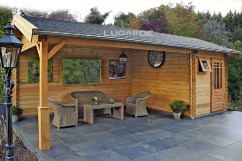 Lugarde Blokhut Aevy (met overkapping) B19 - 650x300 cm