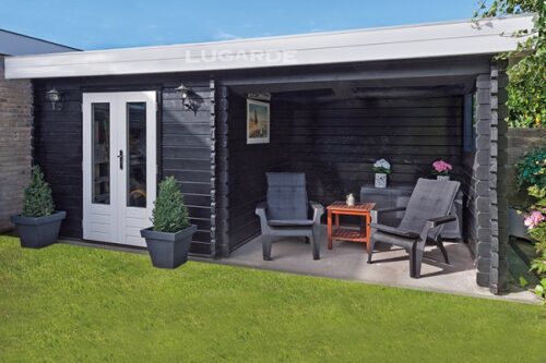 Lugarde Blokhut Abigail (met overkapping) B9 - 500x200 cm