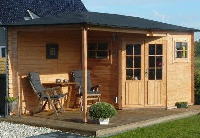 Blokhut 2555Z 250x250 cm + luifel 250 cm