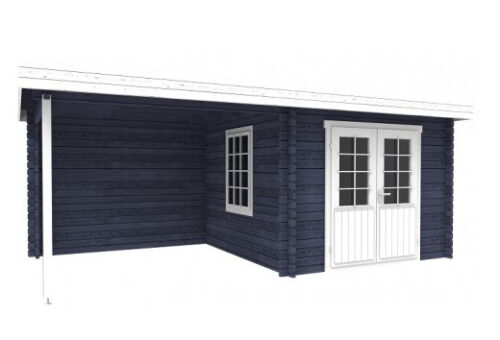 Blokhut 3031Z 300x300 cm + zijluifel 300x300 cm - gecoat