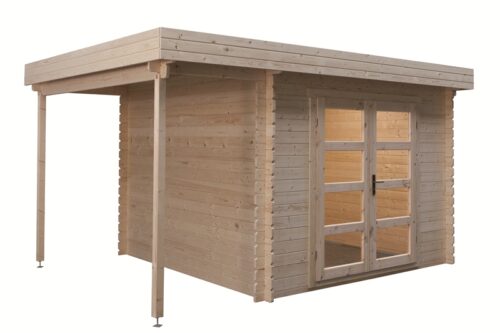 Blokhut 331M 300x300 cm + zijluifel 110 cm - groen geïmpregneerd