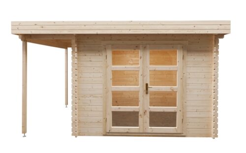 Blokhut 331M 300x300 cm + zijluifel 110 cm