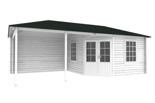 Blokhut 3555Z 340x350 cm + luifel 350 cm - gecoat