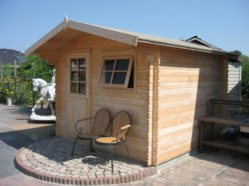 Blokhut Bjorn 300x260 cm + luifel 80 cm - geïmpregneerd