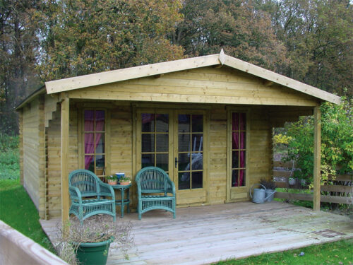 Blokhut Emiel 500x500 cm + luifel 170 cm