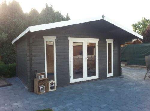 Blokhut Gustav 500x380 cm + luifel 120 cm - geïmpregneerd