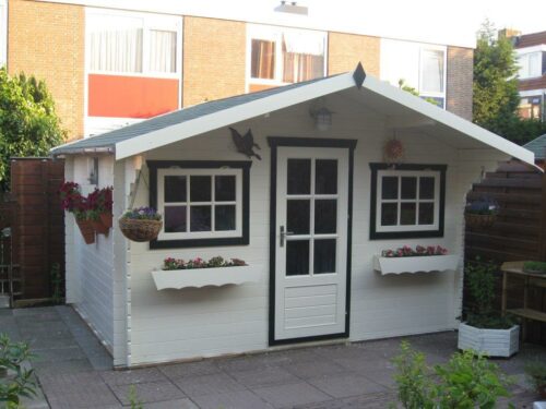 Blokhut Mika 380x300 cm + luifel 80 cm- geïmpregneerd