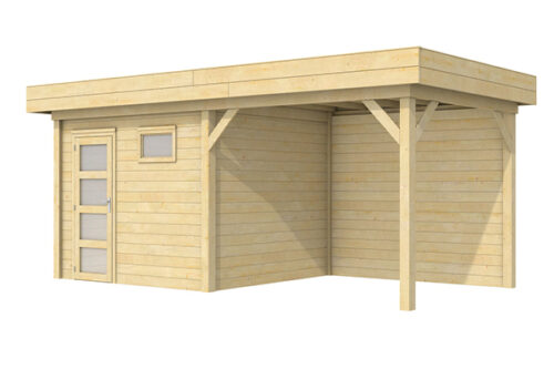 Blokhut Bonte Kraai 300x250 cm + luifel 400 cm