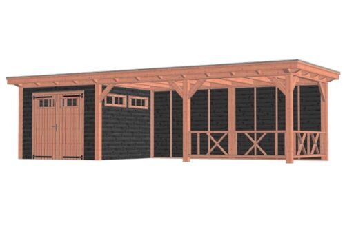 Buitenverblijf Florence 940x360 cm - Plat dak - Combinatie 1