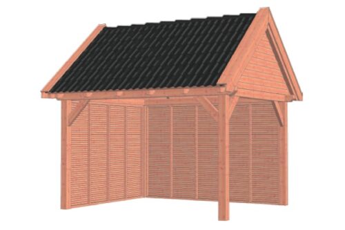 Buitenverblijf Zadeldak XL 415x380 cm - Combinatie 1