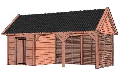 Buitenverblijf Zadeldak XL 765x380 cm - Combinatie 1