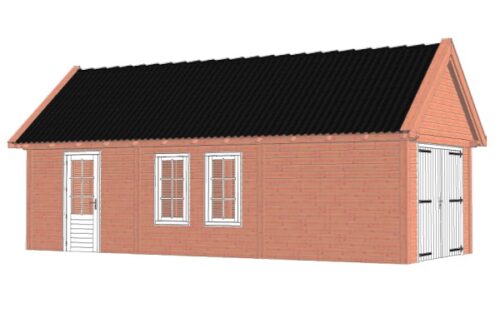 Buitenverblijf Zadeldak XL 926x440 cm - Combinatie 1