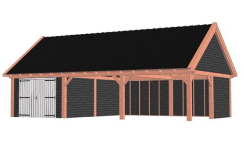 Buitenverblijf Zadeldak XXL 1145x700 cm - Combinatie 1