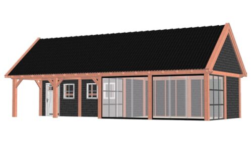 Buitenverblijf Zadeldak XXL 1250x595 cm - Combinatie 1