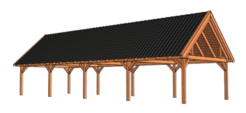 Overkapping Zadeldak XXL 1505x595 cm