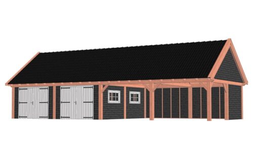 Buitenverblijf Zadeldak XXL 1505x700 cm - Combinatie 1