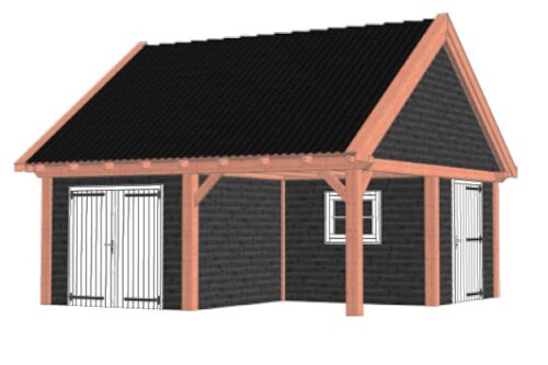 Buitenverblijf Zadeldak XXL 655x700 cm - Combinatie 1